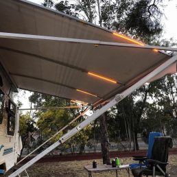 LED Curved Caravan Roof Rafter 2.7mtr - Built-in Dimmer Black